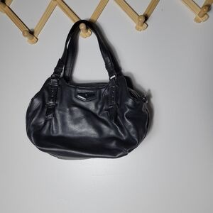 SIMPLY VERA VERA WAG SATCHEL BLACK 3 SECTION PURSE